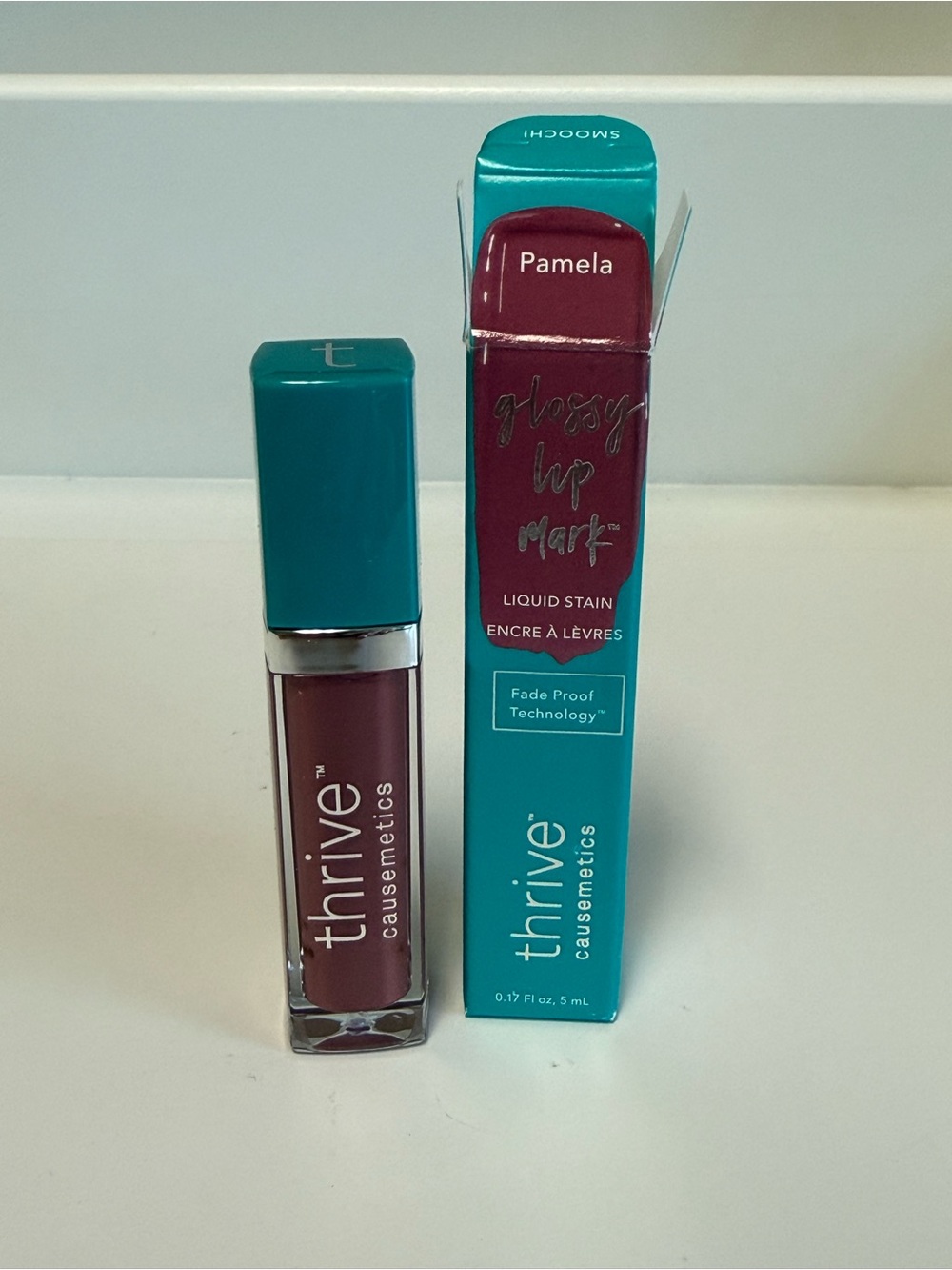 thrive causemetics Glossy Lip Mark Liquid Stain in Pamela - Deep Mauve Rose NEW